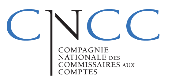 Logo de la CNCC avec les lettres bleues « CNCC » et le texte noir « Compagnie Nationale des Commissaires aux Comptes » en bas.